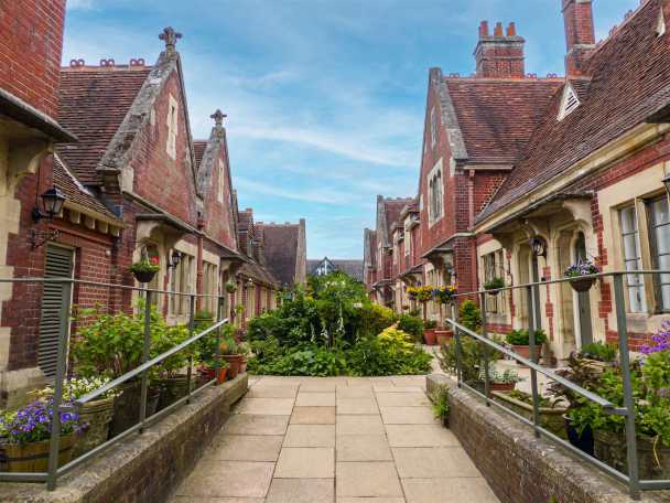 Blick in eine Arbeitersiedlung der Industriellen Revolution in Salisbury ausflug southampton kreuzfahrt siedlung industrielle revolution